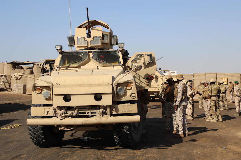 Saudi military personnel are pictured at the gate of the Arab coalition’s base in Aden, Yemen Dec. 13, 2020. (Reuters) Saudi military personnel are pictured at the gate of the Arab coalition’s base in Aden, Yemen Dec. 13, 2020. (Reuters)