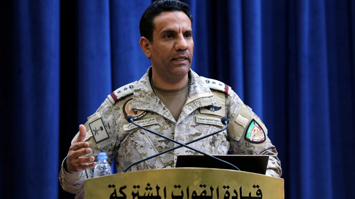 Arab Coalition Spokesman Col. Turki Al-Maliki speaks at a press conference in Riyadh. (File/Reuters) Arab Coalition Spokesman Col. Turki Al-Maliki speaks at a press conference in Riyadh. (File/Reuters)