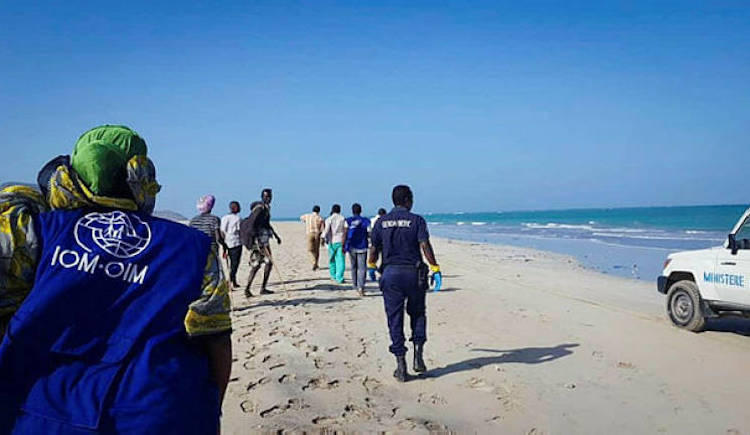 People search for survivors after two boats capsized off the coast of Godoria, Djibouti, on Jan 29, 2019, and more than 130 migrants went missing. (AFP)