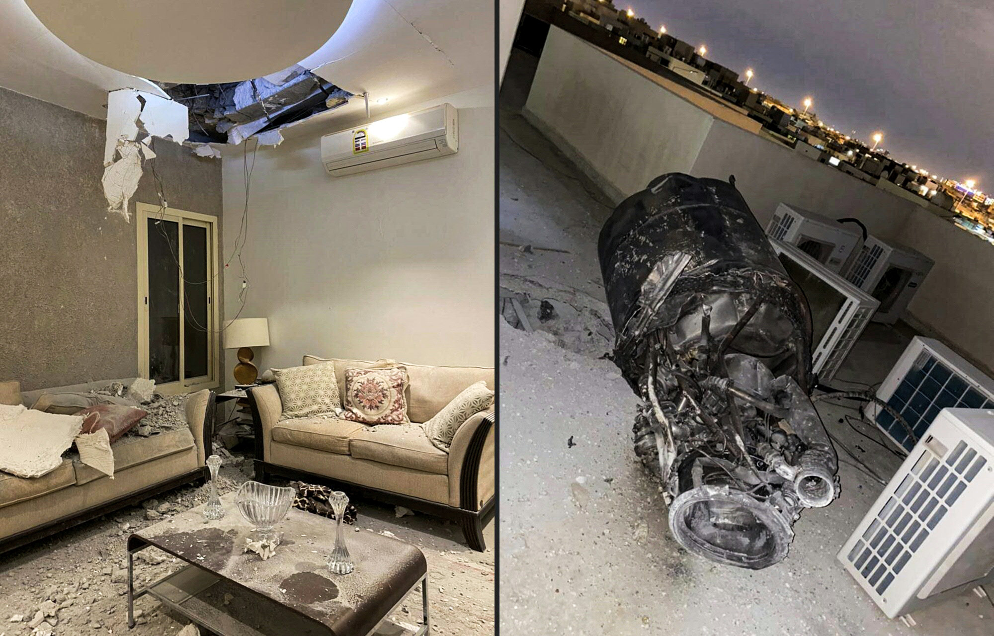 Missile debris after an attack on Riyadh last week blamed on the Houthis. (SPA)