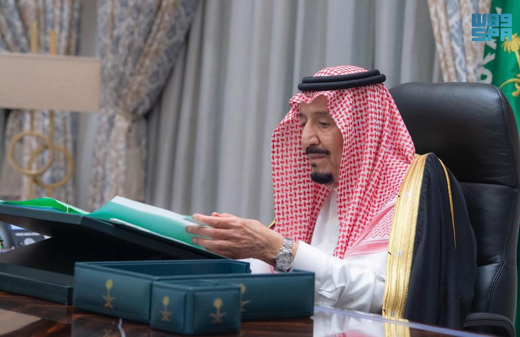 Saudi Arabia’s cabinet held its weekly meeting, chaired by King Salman virtually from NEOM, on Tuesday, March 16, 2021. (SPA) Saudi Arabia’s cabinet held its weekly meeting, chaired by King Salman virtually from NEOM, on Tuesday, March 16, 2021. (SPA)