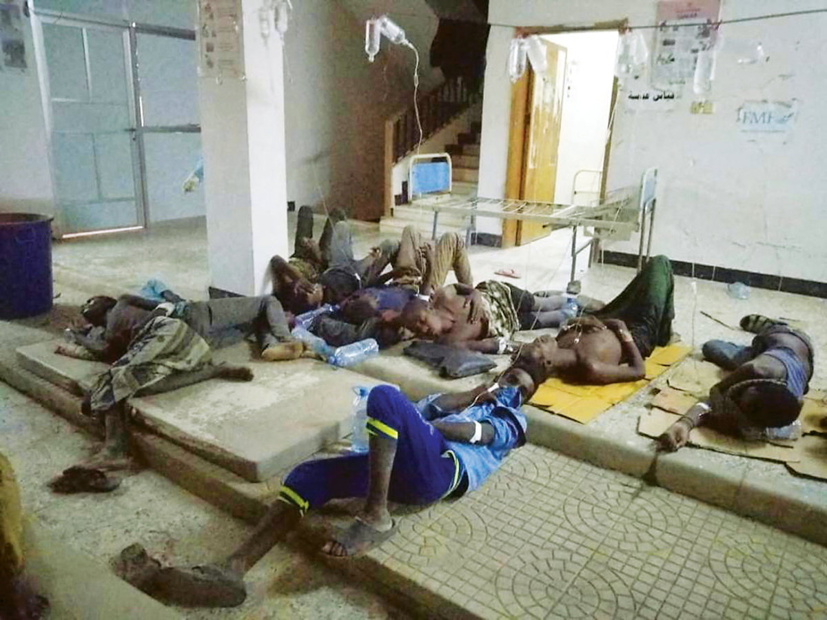 Conditions in the hangar before the fire were bad enough. (Oromia Human Rights Organization photo) Conditions in the hangar before the fire were bad enough. (Oromia Human Rights Organization photo)
